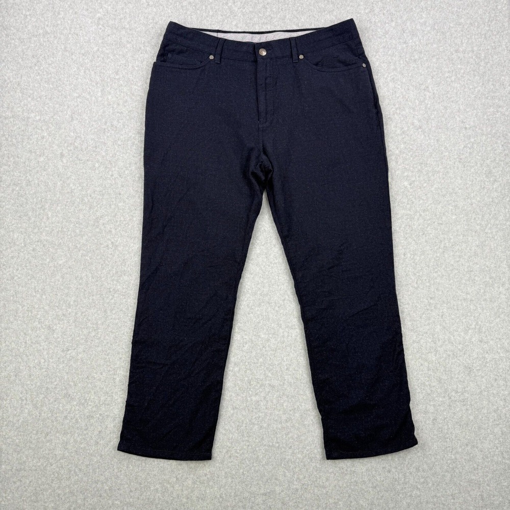 Peter Millar Pants Mens 36x25 Navy Blue Wool Straight Leg 5 Pocket Casual Preppy